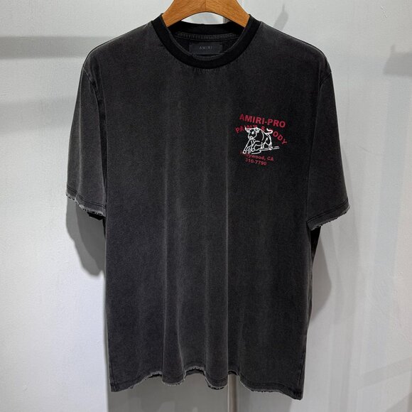 Amiri Black Washed AMIRI-PRO Paint & Body Bull Graphic Print T-Shirt - Picture 1 of 5
